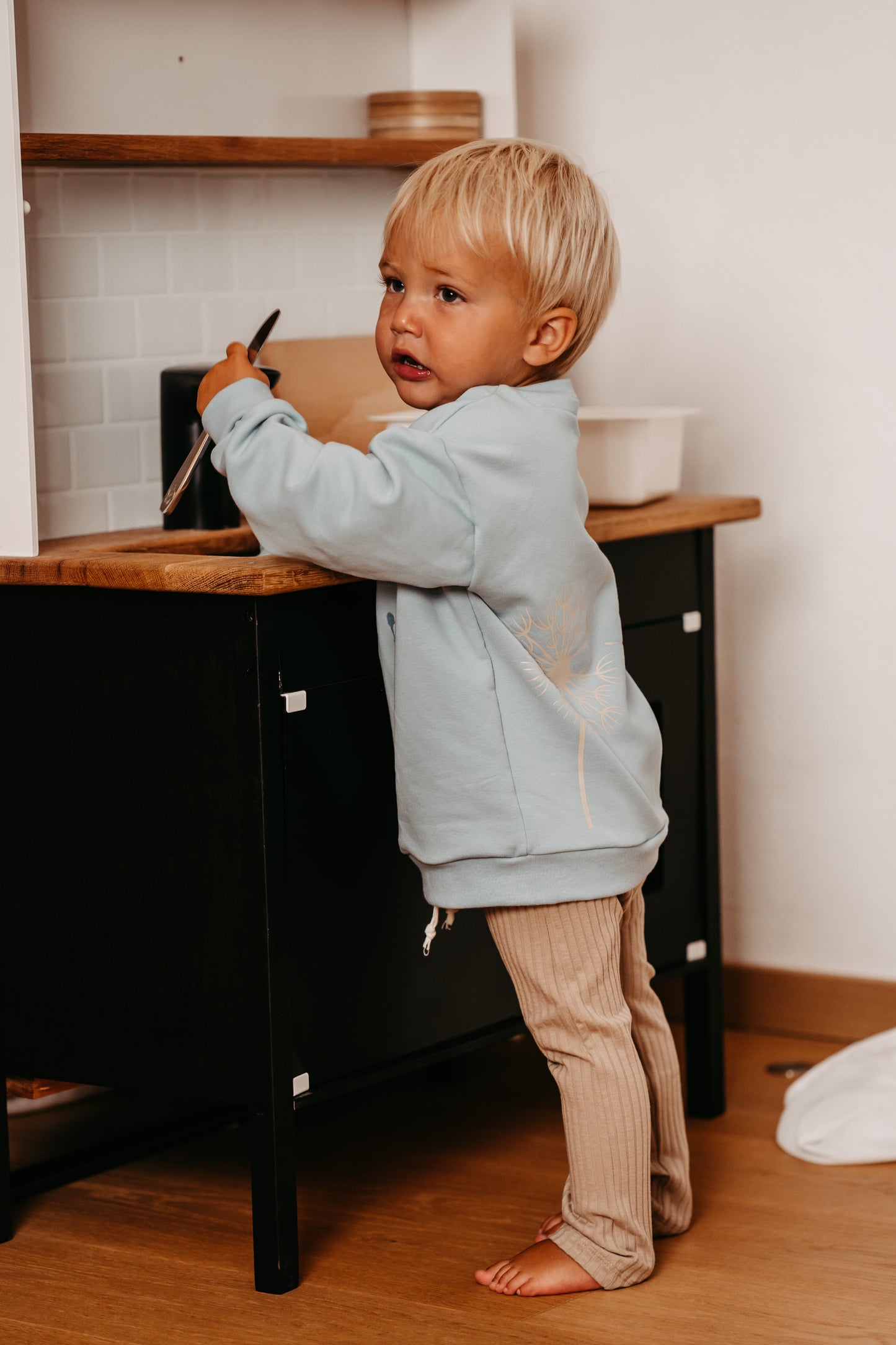 WIDE RIB Leggings beige