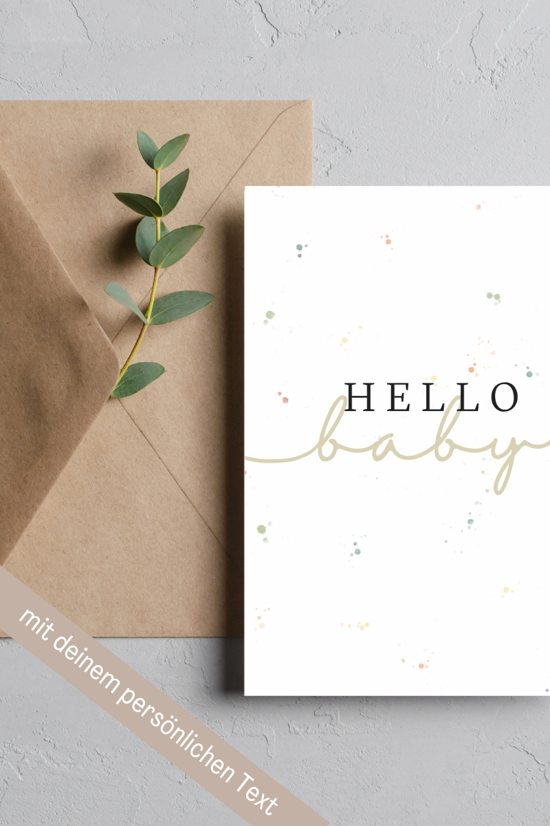 Hello Baby Card - Confetti
