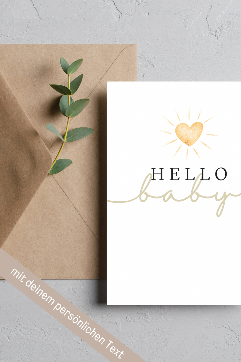 Hello Baby Card - Sun