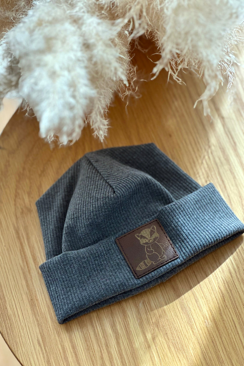 Beanie Racoon - dark grey