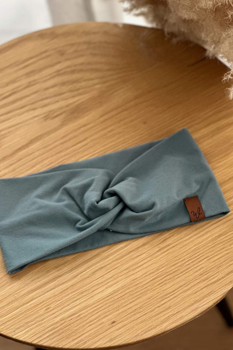 Stirnband Petrol mit Knoten