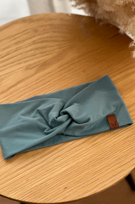 Stirnband Petrol mit Knoten