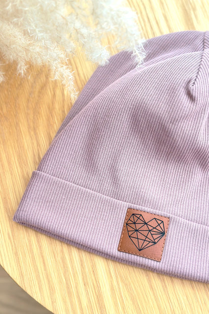 Beanie Mauve "GeoHeart"